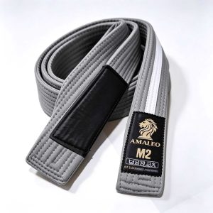 Cinturón BJJ Gris-Blanco